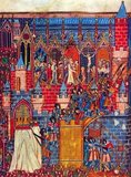 The Siege of Jerusalem took place from June 7 to July 15, 1099 during the First Crusade. The Crusaders stormed and captured the city from Fatimid Egypt.<br/><br/>

Throughout the siege, attacks were made on the walls, but each one was repulsed. The Genoese troops, led by commander Guglielmo Embriaco, had previously dismantled the ships in which the Genoeses came to the Holy Land; Embriaco, using the ship's wood, made some siege towers. These were rolled up to the walls on the night of July 14 much to the surprise and concern of the garrison.<br/><br/>

On the morning of July 15, Godfrey's tower reached his section of the walls near the northeast corner gate, and according to the Gesta two Flemish knights from Tournai named Lethalde and Engelbert were the first to cross into the city, followed by Godfrey, his brother Eustace, Tancred, and their men. Raymond's tower was at first stopped by a ditch, but as the other crusaders had already entered, the Muslim guarding the gate surrendered to Raymond of Toulouse.